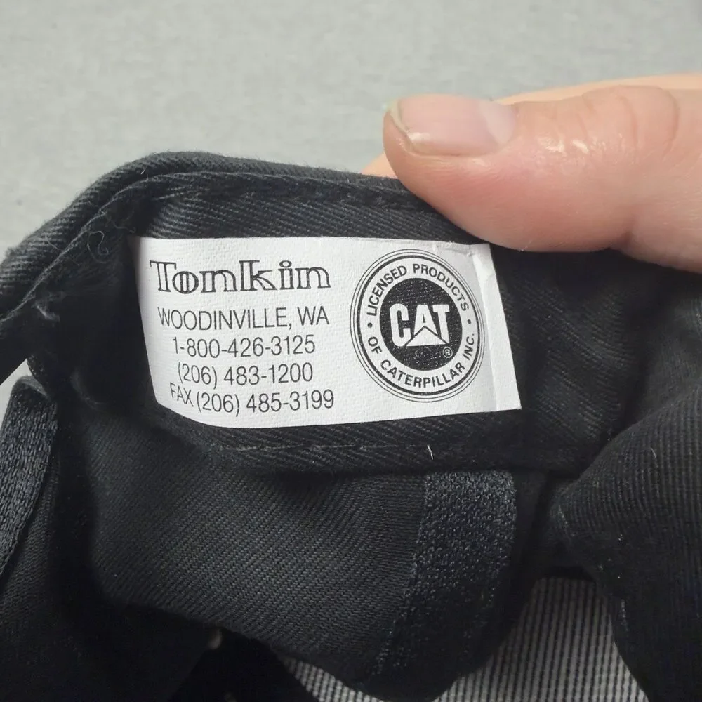 Vintage Authentic Caterpillar Machines Snapback Hat Black Yellow Tonkin Cap